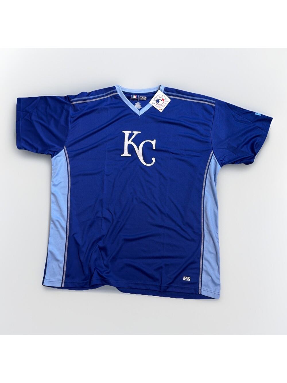 KANSAS CITY ROYALS TX3 COOL Tee Shirt Royal Blue V Neck Men 3xl Majestic Plain